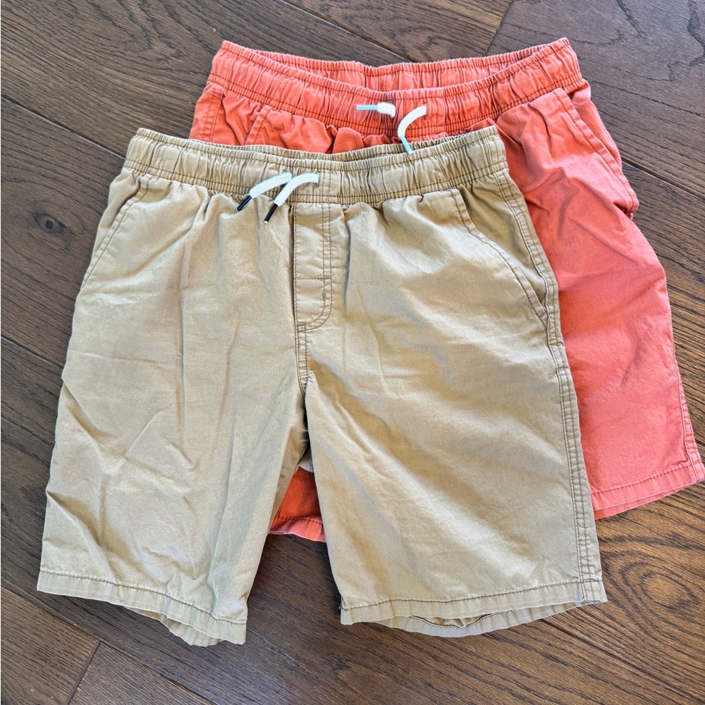 Cat & Jack Elastic-Waist Shorts in Coral and Tan